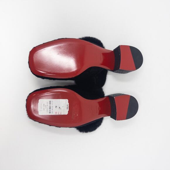Christian Louboutin Boudiva Black Fur Mules Size 7 - Picture 6 of 6